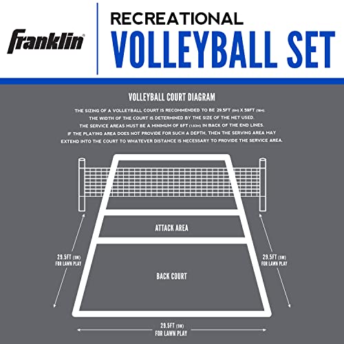 Franklin Sports Volleyball + Badminton Sets - Beach + Backyard Game Set - Volleyball, Pump, Badminton Rackets, Birdies, Net + Poles Included