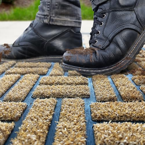 MATALL Outdoor Mat for Front Door - 36x24 Inches Coir-Like Yellow Welcome Matt Outside Entrance, Dirt-Trapping Doormat for Indoor Entryway, Patio and Porch - color: Yellow, size: 2' x 3' (Rectangular)