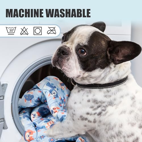 Tuiskusa Premium Cooling Blanket for Dogs Pet Cooling Pads Washable Pet Cool Mat for Cats Hot Weather Puppy Lightweight Throw Calming Pad(40x60 inches) - color: Comic Dog, size: Large(40"x60")