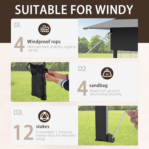 Bezseller 11x11 Pop Up Gazebo with Mosquito Netting – Easy 1-Person Setup, Water-Resistant Backyard Canopy for Family Patio & Garden Use, Black - color: Black, size: 11"x11"