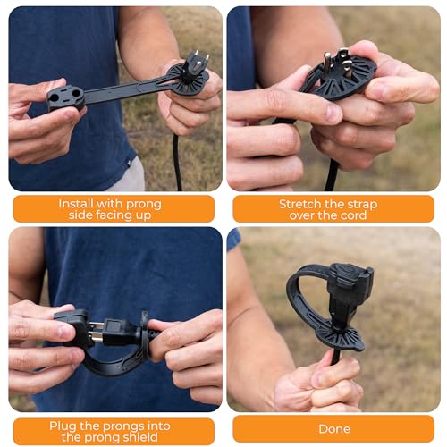 Outdoor Weatherproof Plug Cover - Extension Cord Waterproof Protector Covers for 120v Electric, 3 Prong Male End Weather Proof Exterior Ends Caps for Outside Electrical Plugs (2,Yellow) - color: Yellow
