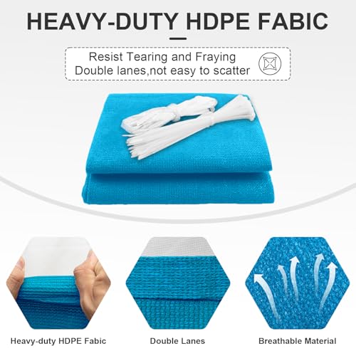 Cool Area Sun Shade Cloth with Grommets 3/4/6/8/10/12/16/20 FT Shade Panel Shade Tarp Screen Fabic for Outdoor Patio Pergola Cover Deck Garden, 6x10 FT, Turquoise Blue - color: Turquoise Blue, size: 0 6'X1 0'