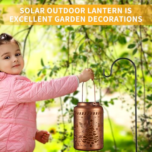 Solar Lanterns Outdoor Waterproof Garden Decor Birthday Gifts for Women Mom Grandma Hanging Lights Metal Decoration Outside for Yard, Patio,Backyard( Red Bird) - style: A-Red Bird
