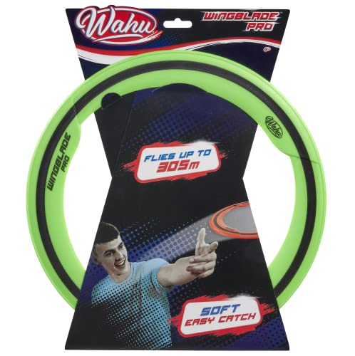 Wahu WingBlade Pro Aerodynamic Flying Disc Throw and Catch Toy, 13" Outdoor Soft Rubber Frisbee Disc, Flies up to 1,000', Green