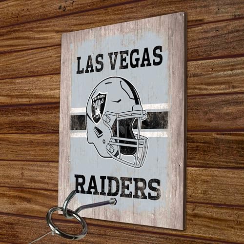 FANMATS 63444 NFL - Las Vegas Raiders Hook and Ring Game | Gray | 11"x8"x0.25" | Primary Helmet with Team Name