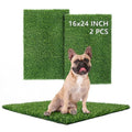 TOOKOO 2 Pack Fake Grass Pee Pad for Dogs Potty Traning - 16"x24" Replacement & Realistic Pet Artificial Grass Patch Turf Indoor Outdoor Use - size: 16inchx24inch - 2 Pack