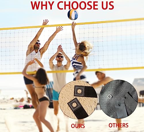 OMSORG 2-in-1 Beach Volleyball Lines, Heavy Duty Volleyball Boundary Lines with Reinforced Corners, Fit for Sand Backyard Grass 2 inch, Official Court Size 26.3' X 52.6'
