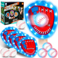 CozyBomB Toss and Catch Ball Game Set - Toddler Sports and Outdoor Toys, Sticky Baseball Glove Catch Games for Kids, Birthday Gifts for 3-10 Year Old Boys Girls (4 LED Paddle 6 Balls Vibration Flash)