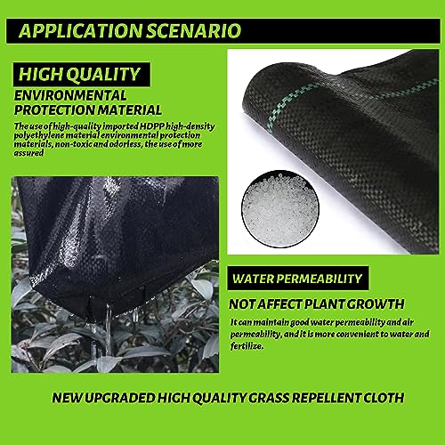 6x100FT Weed Barrier Landscape Fabric Heavy Duty, 3.2oz Durable Geotextile Fabric, Weed Block Gardening Ground Cover Mat, Weed Control Garden Cloth for Landscaping, French Drains, Yard Driveway - size: 6*100ft