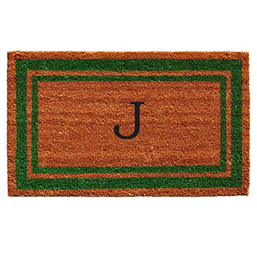 Calloway Mills Green Border 24" x 36" Monogram Doormat (Letter J) - color: Letter J, size: 2' x 3' (Yes)
