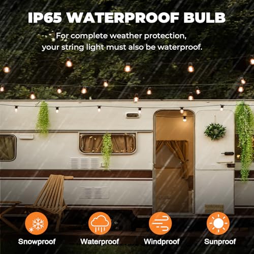 GvvooHome 90 Pack LED G40 Replacement Bulbs for String Lights, Shatterproof Plastic Globe Bulb for Indoor Outdoor Patio Decor, E12 Candelabra Socket Base, Warm White - size: 90 Pack