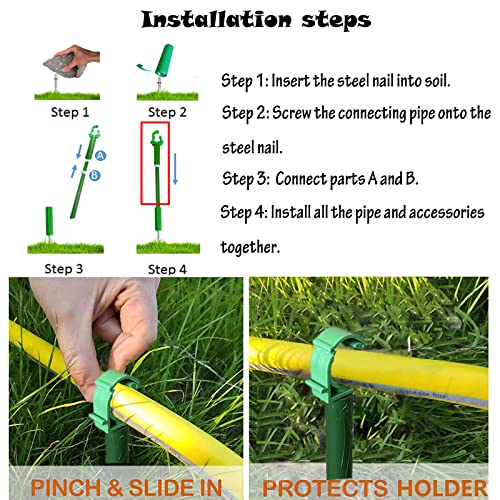 6PC 5/8”Hose Guides for Garden Decorative，Water Hoder to Keep Hose off Grass，Outdoor Post Garden Support Water Sprinkler Stand Butler Gardening Supplies for Garden Lawn Yard (Set B) - style: Set B