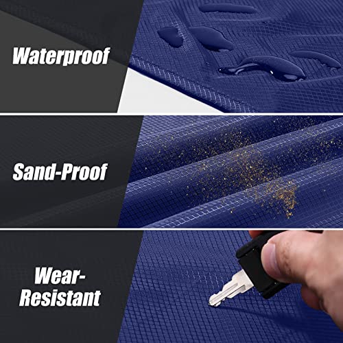 Odoland Pocket Blanket Picnic Blanket, 71" x 63" SandProof Waterproof Outdoor Beach Blanket with Portable Bag, Foldable Lightweight Sand Free Quick Drying Beach Mat for Hiking Camping Travel, Blue - color: Blue, size: 63" x 71"(2-4 People)