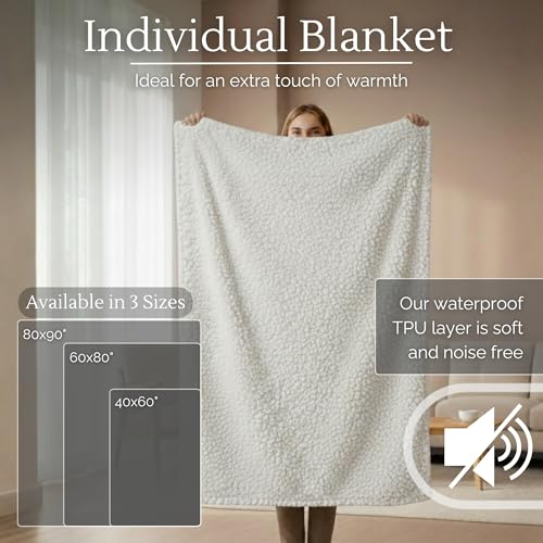 Waterproof Blanket for Bed Intimacy (40" x 60" Small Sized), Reversible Fleece | Sherpa Throw, Water Proof Blanket TPU Stain Proof Couch Furniture Cover Large Dog Bed Winter Protector - Beige - color: Beige, size: 40 x 60 inch