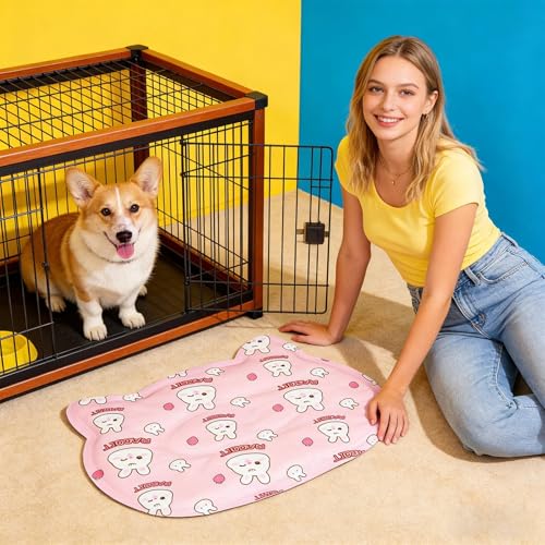 Cat Cooling Mat, Adorable Animal Patterns, 45x34x2cm, Cool Pet Pad, Self-Cooling Pressure Activated Mat, Adorable Heat Relief, for Living Room Bedroom Windowsill Road Trip Vacation - color: puppy++bear