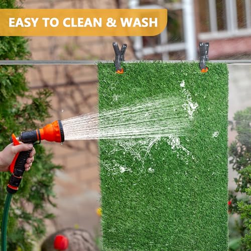 Dog Grass Pad with Tray, 30" x 20" Large Artificial Grass Pad for Dogs, Indoor Washable Dog Litter Box Reusable Puppy Toilet Pet Loo for Puppy Potty Training - size: L 30x20x1.4IN-1 Grass Pad