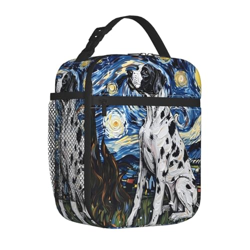 Reusable Cool Dog Lunch Box for Kids Girls Boys Women Adult, Insulated Great Dane Lunch Bag,Polyester Cooler Handbags Case for School Picnic Work Travel Outdoor Beach or Hiking - color: Great Dane 03