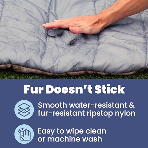 Travel Dog Bed (42" x 30")- Foldable & Packable for Travel, Road Trip, Camping– Lightweight, Water Resistant & Cozy with Soft Padding– Compact, Portable & Machine Washable– Large & Small Breeds: Grey - color: Foggy Trail