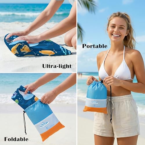 Famstar Beach Blanket Oversized Extra Large 78" X 81",Waterproof Sandproof Beach Blanket 1-7 Adults Lightweight Durable for Travel Camping Hiking Picnic - color: Shark, size: 78" X 81"