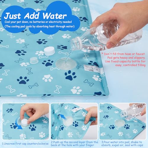 Ownpets Dog Cooling Mat, Large 39 x 23 Inch Thick and Waterproof Cooling Pad for Summer, Water-Filled Pet Mat for Large Dogs, Leakproof Design for Crate, Bed, Sofa, Floor and Car Seat - size: Large