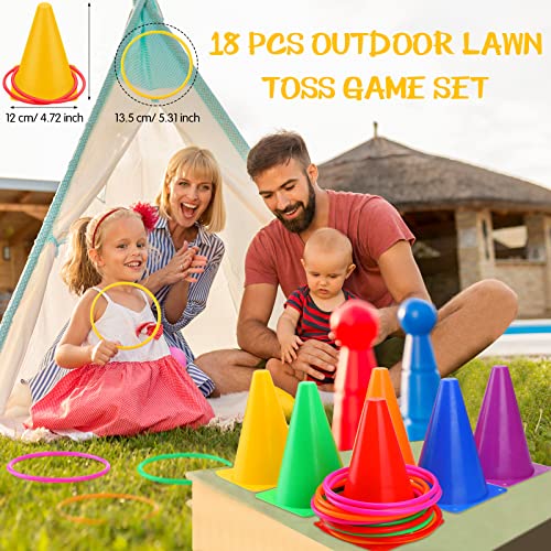 Yunsailing 63 Pcs Carnival Outdoor Games Set for Kids Include Animal Bean Bag Toss Plastic Cones Ring Toss Egg and Spoon Race, Field Yard Lawn Outdoor Game, Gift for Birthday Party