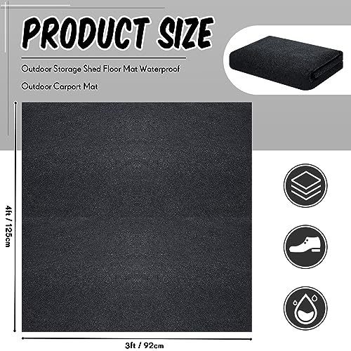 Haull Shed Floor Mat 4 x 3 ft Outdoor Waterproof Nonslip Durable Storage Sheds Protector Rug for Carport Patio Garage Garden Spring Summer Outdoor, Storage Shed Not Included - size: 49.2"L x 36.2"W x 0.4"Th