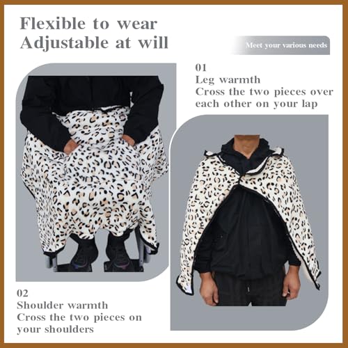 Soft Cozy Blanket for Knees，Wheelchair Windproof Blanket，Stay Warm Indoors and Outdoors with Semi-Wrapped Design