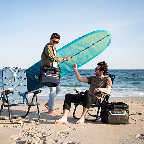 EVERFUN Small Compact Cooler Bag 24/48 Can Insulated Lunch Box Double Deck Soft Leak-Proof Waterproof Collapsible Ice Chest for Men Women Work Travel Car Trip Picnic Beach - color: Black, size: Large