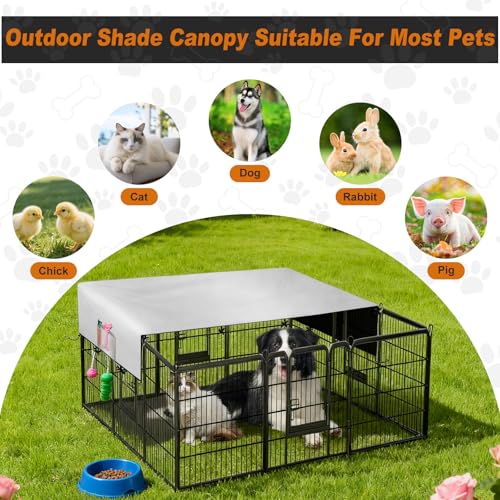 LYHNMW Dog Playpen Cover, 600D Oxford Fabric Dog Pen Canopy with Sun and Rain Protection, Specialized Fits for 24/32/40/45/50" Panels Playpen(Only Cover) - size: Fit 12 Panels