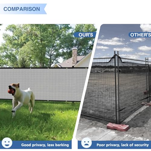E&K Sunrise 6' x 12' Privacy Fence Screen with Grommets, Outdoor Windscreen Fence Covering Privacy Screen UV Blockage for Backyard Garden Patio, Zip Ties Included (Gray) - color: Gray, size: 0 6' x 12'