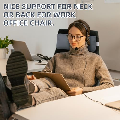 Headrest Pillow for Patio Chaise Lounge Chair, Outdoor Chaise Pillows with Adjustable Elastic Stripe Head Resting Pillows for Recliner Office Chair, Dark Gray 1 Pack - color: Dark Gray