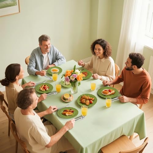 U-QE 100PCS Olive Green Plastic Plates - Plastic Green Plates Disposable Heavy Duty - Olive Disposable Plates for Party Including 50PCS 10'' Dinner & 50PCS 7.5'' Dessert Plate - color: Green