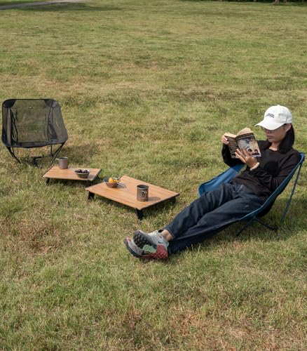 iClimb Ultralight Compact Mini Beach Picnic Folding Alu. Table with Carry Bag, Two Size (Nature - L) - color: Nature, size: Large