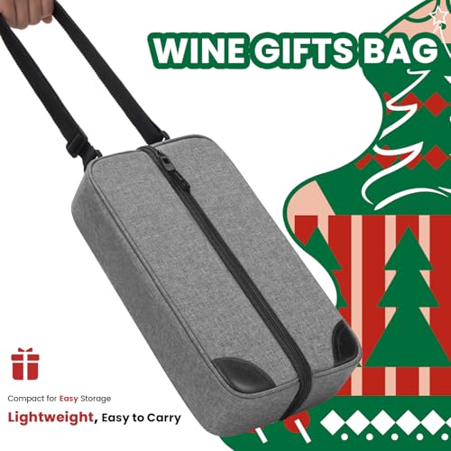 ALLCAMP Wine Bag - Insulated Cooler Bag with Wine Glasses, Bottle Opener & Wine Accessories for Wine Lovers - Portable Wine Gift Bag for Travel, Picnics, and Gift Ideas(Gray) - color: Lead Gray, size: 1 Bottle