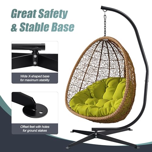 Sorbus Hammock Chair Stand Hanging Chair Stand- Steel Sensory Swing Stand- Weather & Rust Resistant C Stand- Adjustable Portable Stand 330lbs for Tree, Lounger, Air Porch, Indoor/Outdoor, Patio - size: 32 x 52 C Stand
