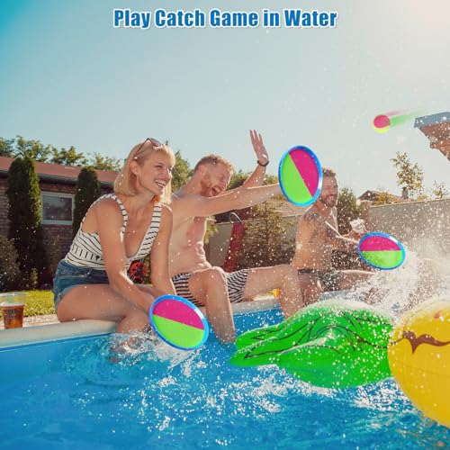 Aywewii Toss and Catch Ball Set Game Kids Outdoor Toys for Beach Pool Yard, Birthday Gift for Boy Girl Ages 3 4 5 6 7 8-12 Year Old, Outside Family Party Camping Games, 6 Paddles 3 Balls & Carry Bag