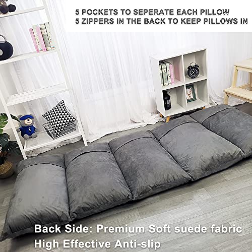ICOPUCA Floor Lounger Pillow casing for boy Girl, Soft Minky Plush, Cover/Sleeve/Casing ONLY! Perfect Reading and Watching TV Cushion - Excellent for Sleepovers, King Size; - color: Grey Arrow 3, size: King (Pack of 1)