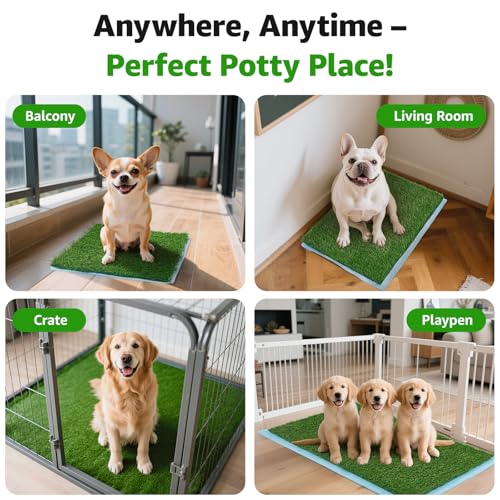 Fake Grass Pee for Dog Large Artificial Grass Rug Pad for Puppy Potty Washable Grassmat for Pet Training with Drainage Hole and Easy to Clean (51.1x31.8Inches) - size: 51.1"x31.8"