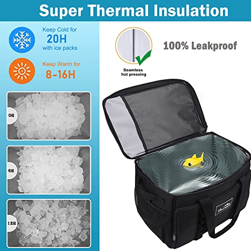 Cooler Bag 48-Can Insulated Leakproof Soft Cooler Large Collapsible Portable Travel Cooler Bags 32L for Picnic, Waterproof Soft Ice Chest for Camping, Beach, Fishing, Outdoor - 32 Quart - color: Black