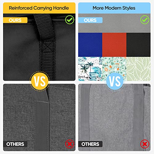 BALEINE 2Pk Insulated Reusable Grocery Bags, Collapsible Cooler Bag for Groceries, Heavy Duty Large Insulated Bag (16''x9''x13'', Charcoal Black) - color: Charcoal Black