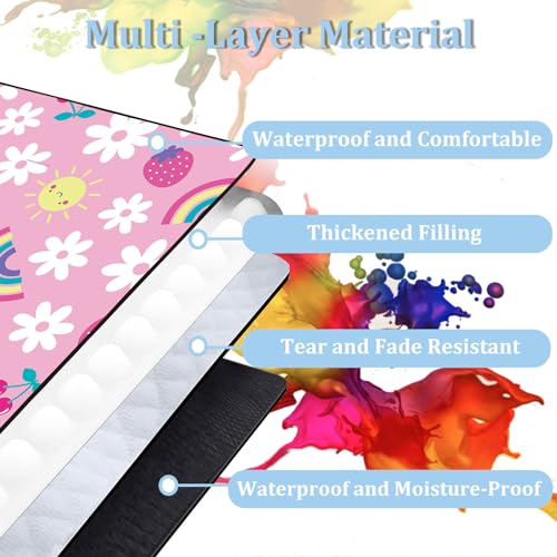 Extra Large Picnic Blanket Waterproof,80"x 80"Foldable Machine Washable Beach Blankets,Outdoor Blanket for 6-8 Adults, Picnic Mat Suitable for Indoor Crawling,Park Beach,Camping,Hiking, Travel(Pink) - color: Pink Cute, size: 6'8" x 6'8" (Square)