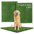 TOOKOO 2 Pack Fake Grass Pee Pad for Dogs Potty Traning - 31.5"x39.4" Large Replacement & Realistic Pet Artificial Grass Patch Turf Indoor Outdoor Use - size: 31.5inchx39.4inch - 2 Pack