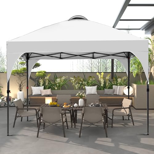 GDY 10x10 Easy Set Up Camping Canopy, Pop Up Tent with 4 Piece Sidewalls, Easy Up Canopy for Events, Parties, Gatherings, Camping, White. - color: White, size: 10x10