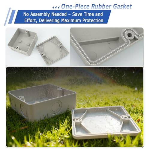 NineLeaf Junction Box, Waterproof Electrical Box IP66 Water Resistant Dustproof ABS Plastic Project Enclosure for Electronics, External Size 4.2 x 4.2 x 2.3inch(107 x 107 x 58 mm) - color: Grey, size: 107x107x 58mm