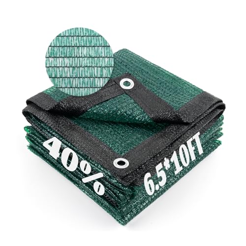 Cool Area 40% Sun Shade Cloth Mesh Tarp with Grommets for Plant Cover 6.5x10ft Patio Canopy Garden Pergola Greenhouse Car Barn Kennel Dark Green - color: 40% Shade-Dark Green, size: 6.5FTx10FT