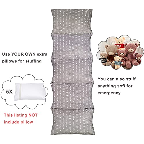 ICOPUCA Floor Lounger Pillow casing for boy Girl, Soft Minky Plush, Cover/Sleeve Only! Perfect Reading and Watching TV Cushion - Excellent for Sleepovers, Queen Size; - color: Grey Arrow 3, size: Queen (Pack of 1)