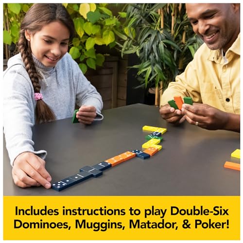 Mindful Classics, Double-Six Wood Dominoes Set Sustainable Classic Games with Wood Storage Case, for Adults and Kids Ages 8 and up - color: Double 6 Wood Dominoes Set