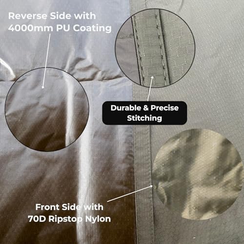onewind Waterproof 6x8 ft Camping Tarp, Ultralight 70D Nylon Emergency Shelter Tent Footprint Ground Sheet, 4000mm Waterproof Survival Bushcraft Tarp for Backpacking Hiking Camping Picnic, OD Green
