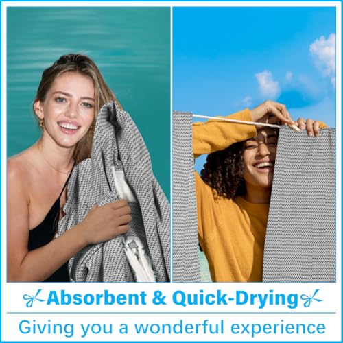 Oversized Turkish Beach Towel Blanket XXL Cotton Sandproof Towels Boho Woven Extra Large Big Sand Free Giant Throw Blankets Huge Quilt XL Picnic Camping Necessities Cloud For Adult Gifts Black - color: Woven Black, size: XXXL(88x82 IN,224x208 CM)