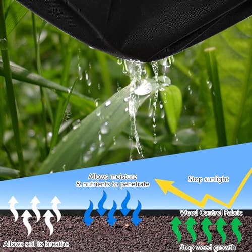 Towallmark 4ft x 250 ft Weed Barrier Landscape Fabric 1.8oz, Premium Non-Woven Ground Cover Weed Block Gardening Mat, Easy Setup, Superior Weed Control, for Erosion Control, Weed Block, Ground Cover - size: 4ftx250ft & 1.8oz